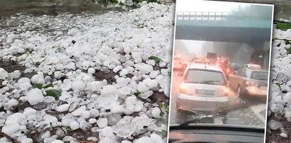 Pogodowy armagedon w Mysłowicach! Od lodowych kul pękały szyby w autach. Szokujące nagranie