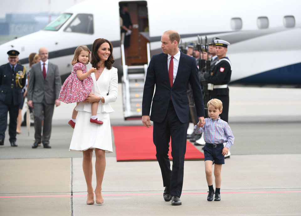 Książę William i księżna Kate z dziećmi w Warszawie