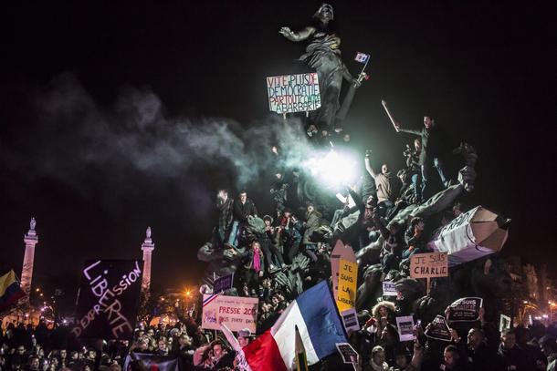 Manifestacja przeciwko terroryzmowi w Paryżu, fot. Corentin Fohlen