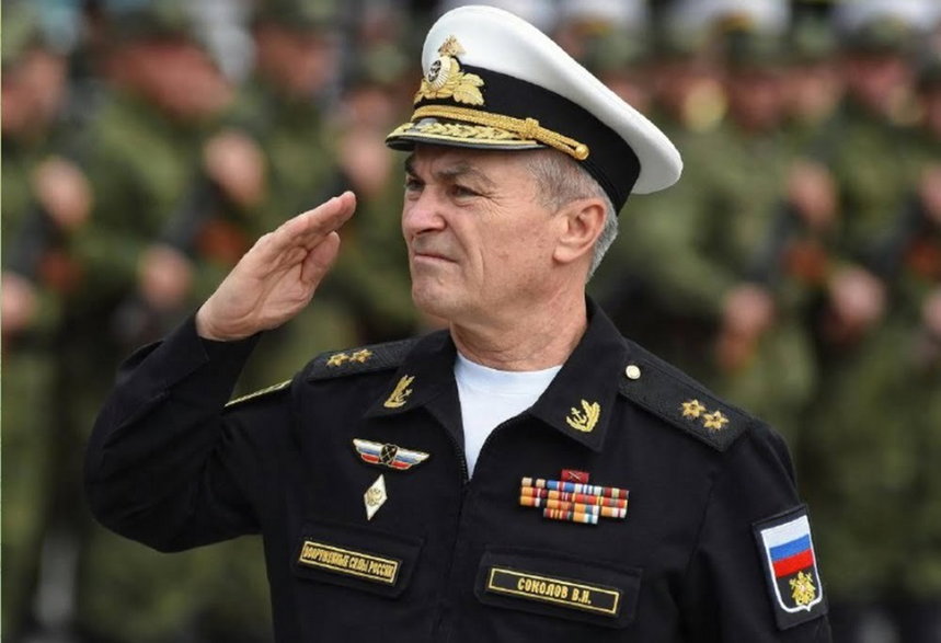 Admirał Sokołow jako dowódca Floty Czarnomorskiej Federacja Rosyjskiej.