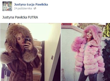 Justyna Pawlicka w naturalnych futrach