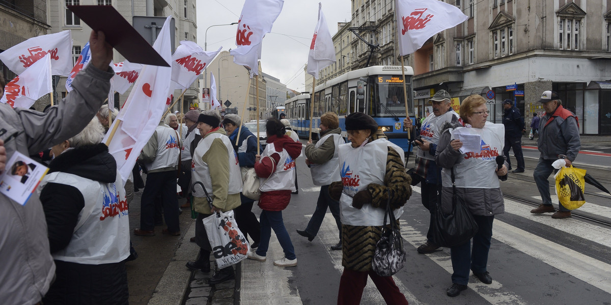 Protest emerytów we Wrocławiu