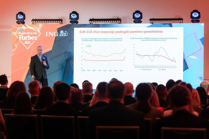 O aktualnej sytuacji makroekonomicznej w Polsce i na świecie, a także o przewidywaniach dotyczących inflacji i stóp procentowych opowiadał Piotr Popławski – Starszy Ekonomista, Biuro Analiz Makroekonomicznych ING Banku Śląskiego