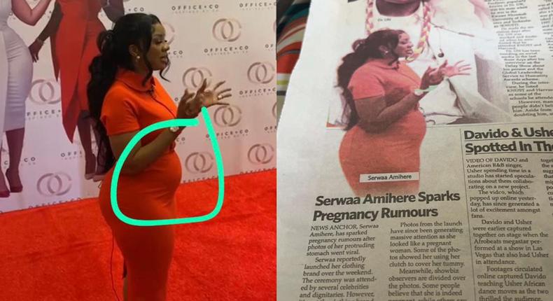 Serwaa Amihere reacts to pregnancy rumours after newspaper headline