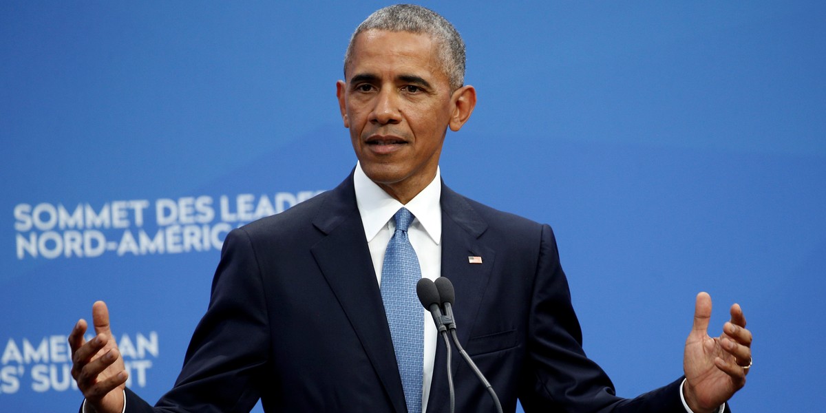 Barack Obama speaks at a news conference during the North American Leaders' Summit in Ottawa, Canada June 29, 2016.