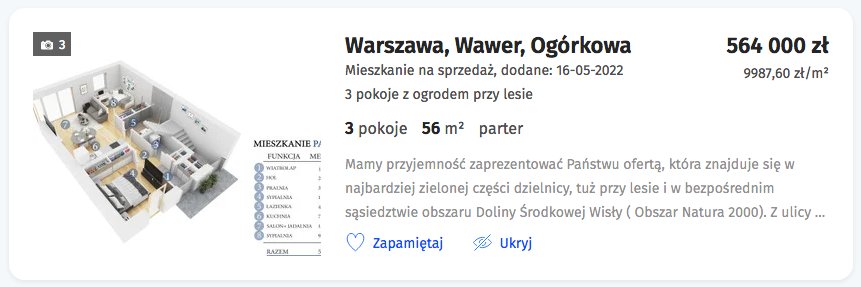 Ogłoszenie z serwisu Morizon