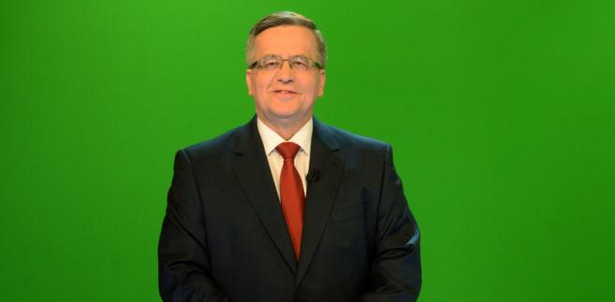 Bronisław Komorowski podczas debaty w wirtualnym studiu TVN w Warszawie