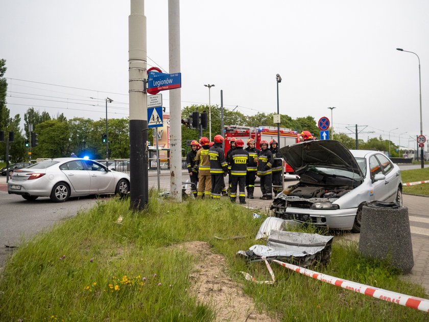 Wypadek na Włókniarzy przy Legionów w Łodzi