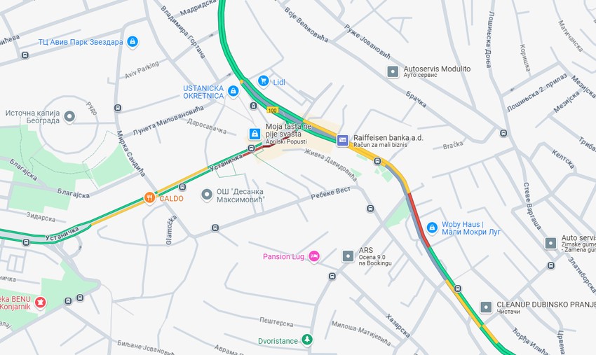 Gužve u Ustaničkoj ulici