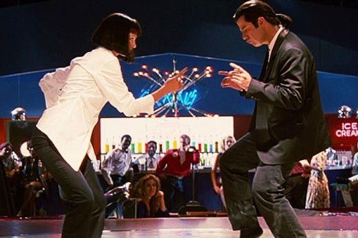 Pulp Fiction (1994) Na zdjęciu: John Travolta i Uma Thurman.