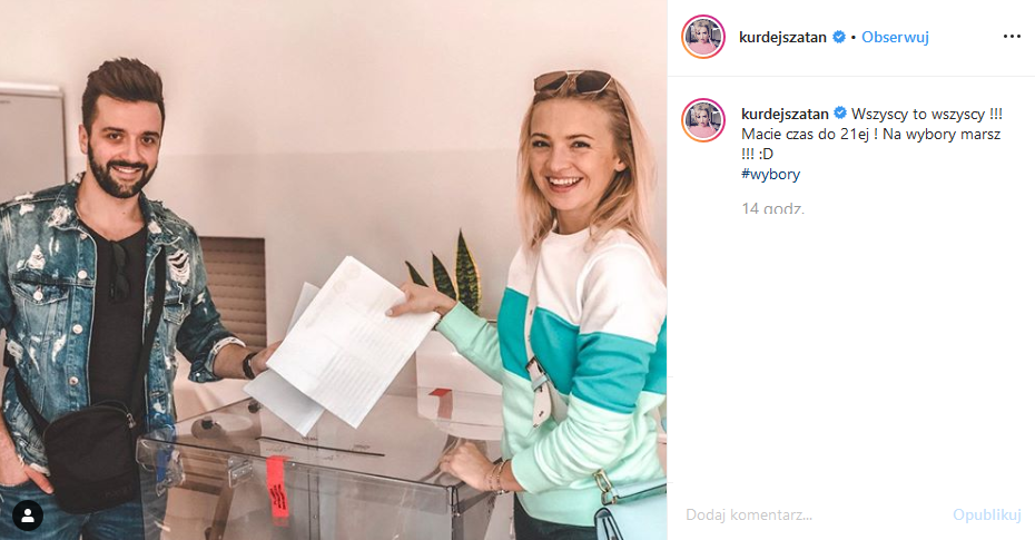 Barbara Kurdej-Szatan i Rafał Szatan na wyborach