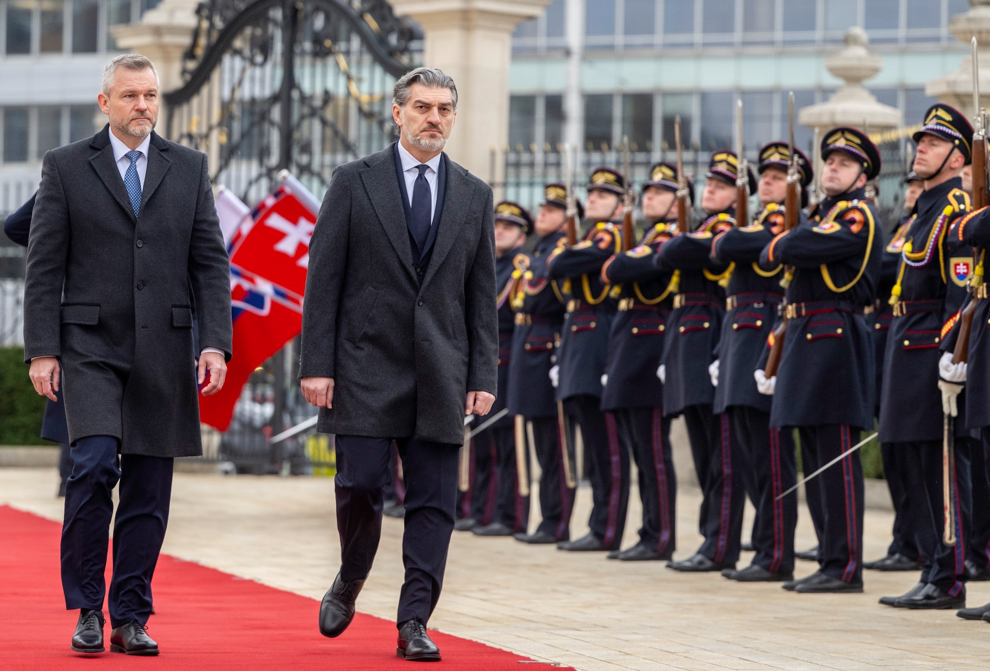 Prezident SR Peter Pellegrini a prezident Gruzínska Michail Kavelašvili.