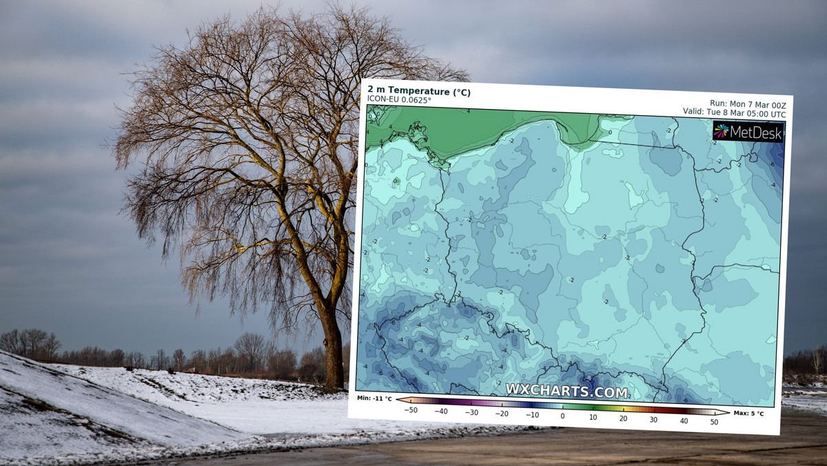 Prognoza pogody na poniedziałek, 7 marca. Spore różnice w temperaturze