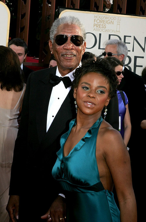 Morgan Freeman i E'Dena Hines podczas Złotych Globów (2005)
