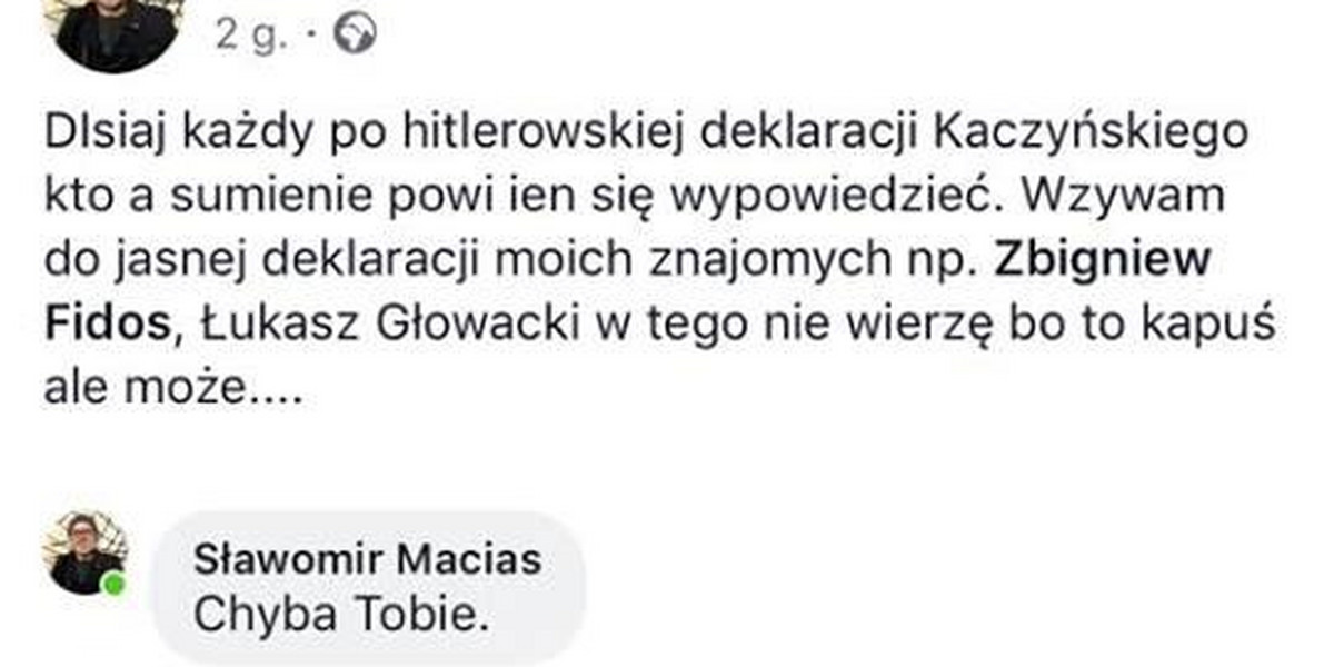 Taką grafikę udostępnia urzędnik na swoim publicznym profilu