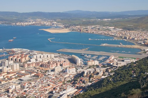 Gibraltar panorama zatoka morze ocean plaża niebo słońce