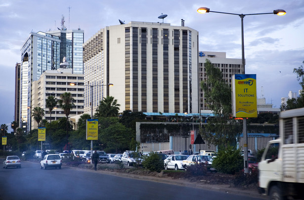 Widok na centrum finansowe Nairobi