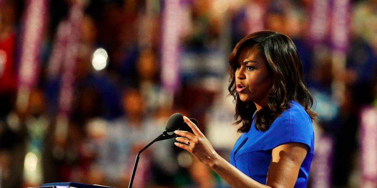 Michelle Obama addresses the Democratic National Convention in Philadelphia, Pennsylvania, U.S. July 25, 2016.