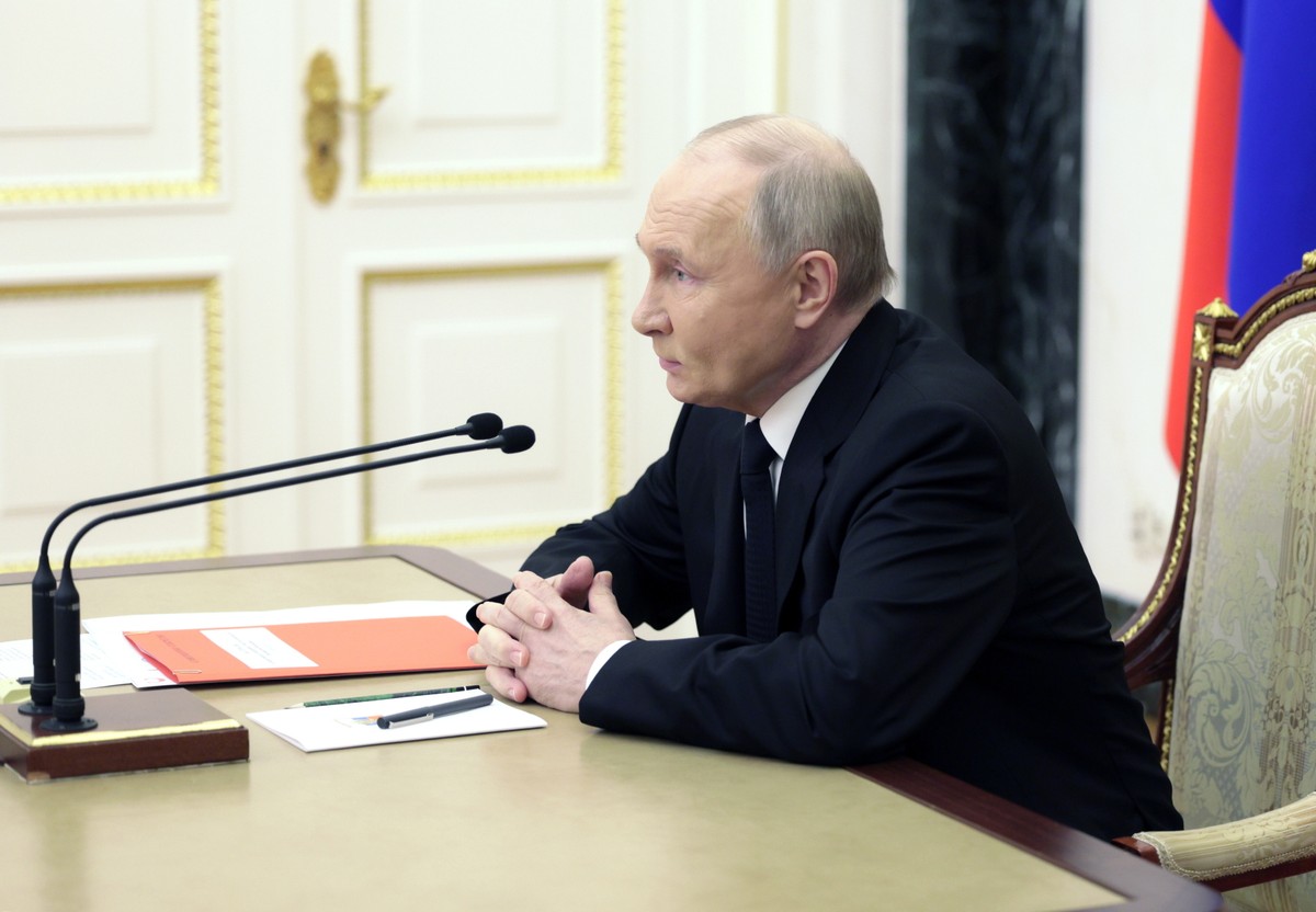 Russian President Putin holds a videoconference on flood aftermath in the Orenburg