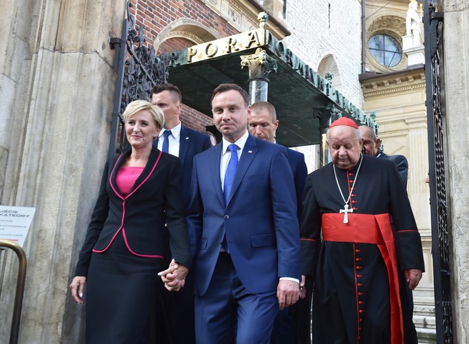 Prezydent Andrzej Duda z małżonką Agatą na Wawelu