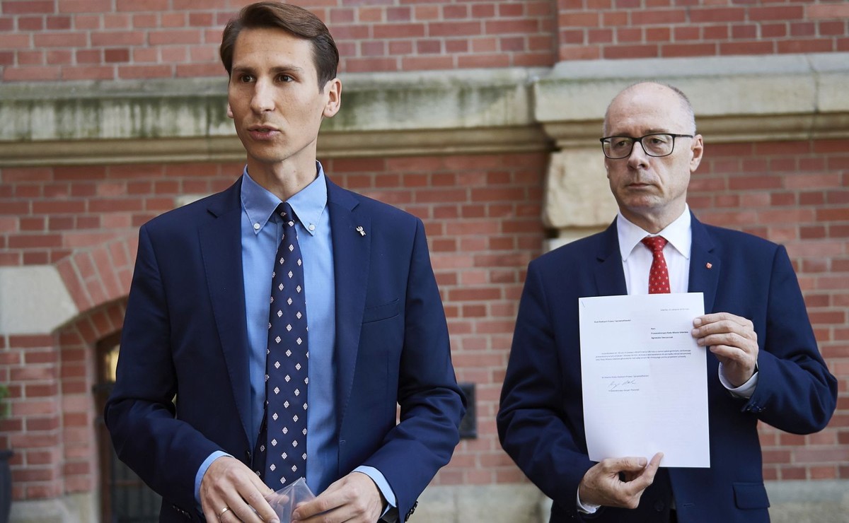 Radni Miasta Gdańsk Kacper Płażyński i Kazimierz Koralewski