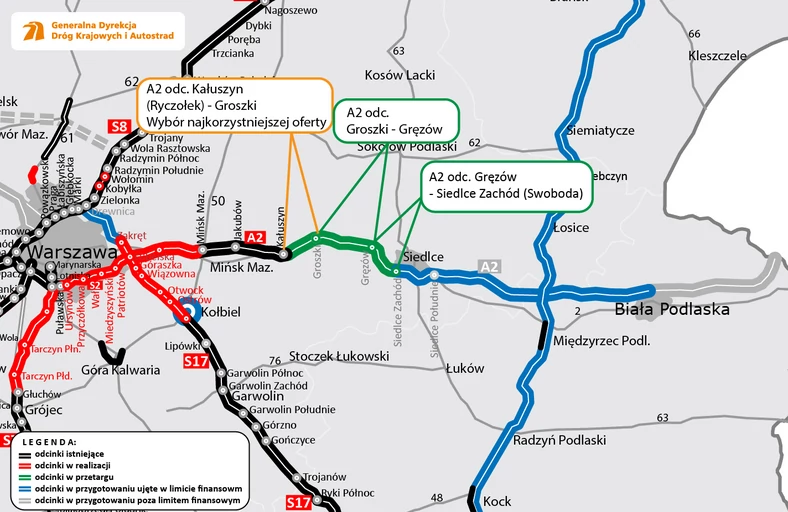 Autostrad A2 Kałuszyn - Groszki