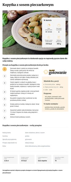 Kopytka z sosem pieczarkowym