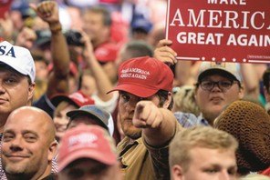 US President Donald J. Trump holds a rally in Southaven, Mississippi