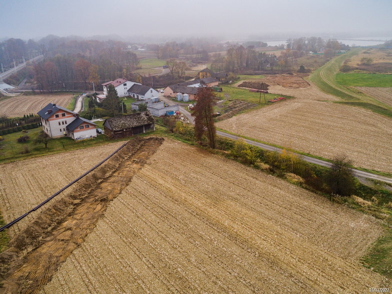 Budowa drogi ekspresowej S-1 - odcinek węzeł Oświęcim - Dankowice - zdjęcia z drona - 15.11.2022 - autor: GDDKiA