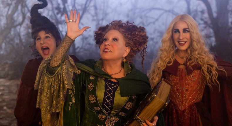 Kathy Najimy as Mary Sanderson, Bette Midler as Winifred Sanderson, and Sarah Jessica Parker as Sarah SandersonMatt Kennedy