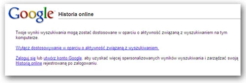 Wyłączenie spersonalizowanych wyników wyszukiwania dla niezalogowanych na konto w Google