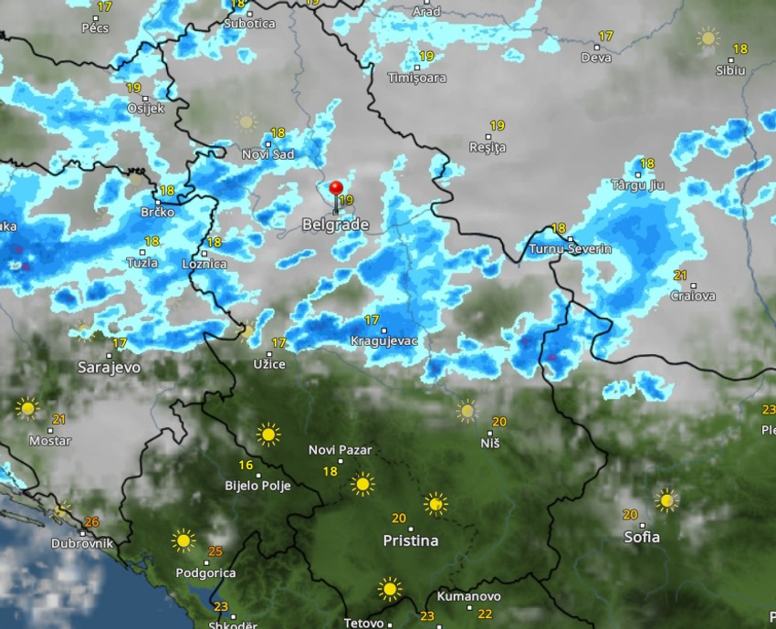 Kretanje nevremena u 7 sati