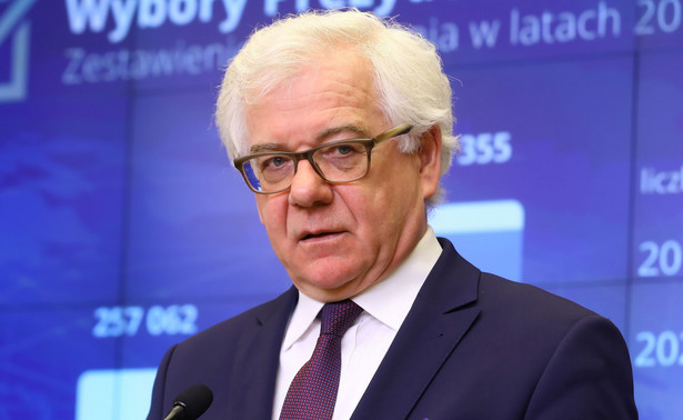 Warszawa, 14.07.2020. Minister spraw zagranicznych Jacek Czaputowicz podczas briefingu prasowego w centrum prasowym MSZ w Warszawie, 14 bm. Spotkanie dotyczyło głosowania Polaków za granicą w wyborach na prezydenta RP w naszym kraju. (sko) PAP/Rafał Guz