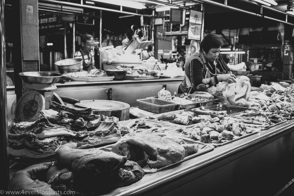 Stoisko z mięsem - Warorot Market, Chiang Mai