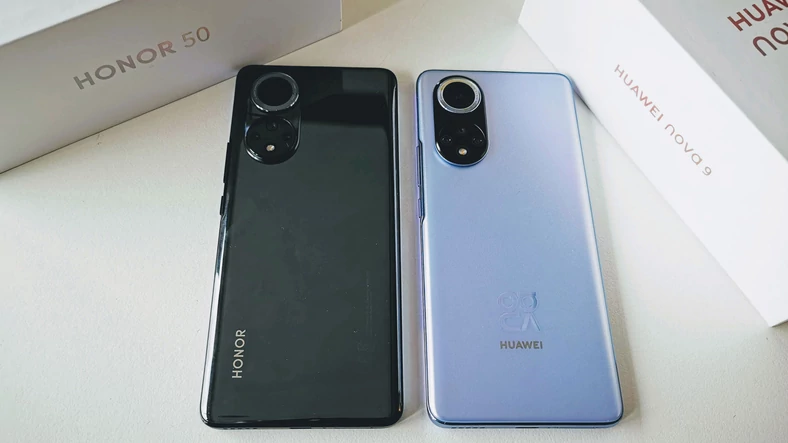 Honor 50 i Huawei Nova 9 nawet nie próbują zaprzeczać wspólnemu rodowodowi. Huawei wygrywa w kategorii oceny wyglądu zewnętrznego