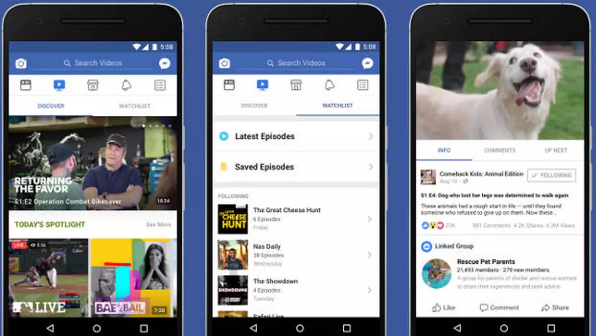 Facebook uruchamia Watch, czyli własną usługę wideo