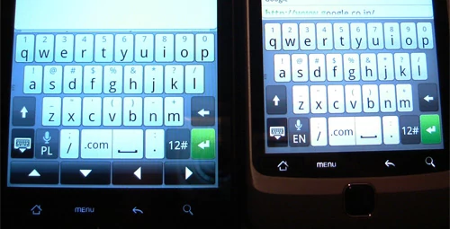 Klawiatura ekranowa w HTC Sense jest naprawdę wygodna w użyciu...