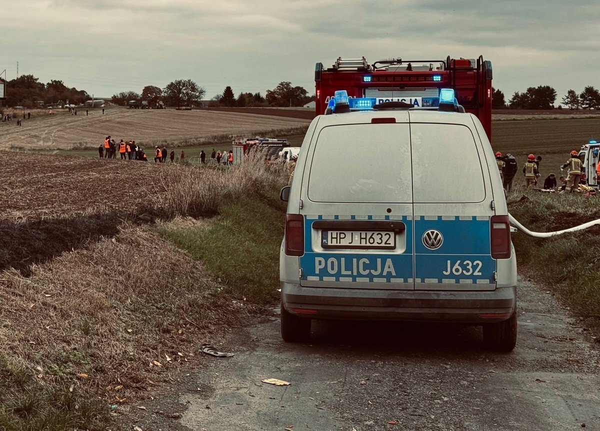 Miejsce śmiertelnego wypadku jednej z załóg na szóstym odcinku specjalnym Rajdu Nyskiego