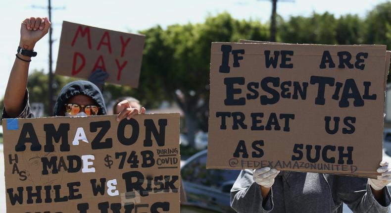 Amazon protest May Day