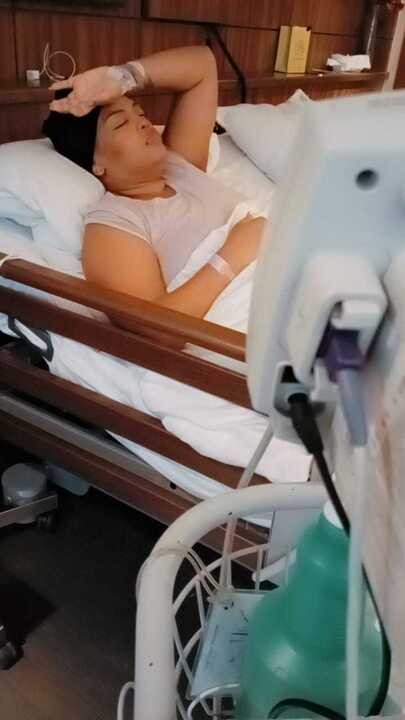 Christina Lewis recuperating in hospital after successful surgical intervention