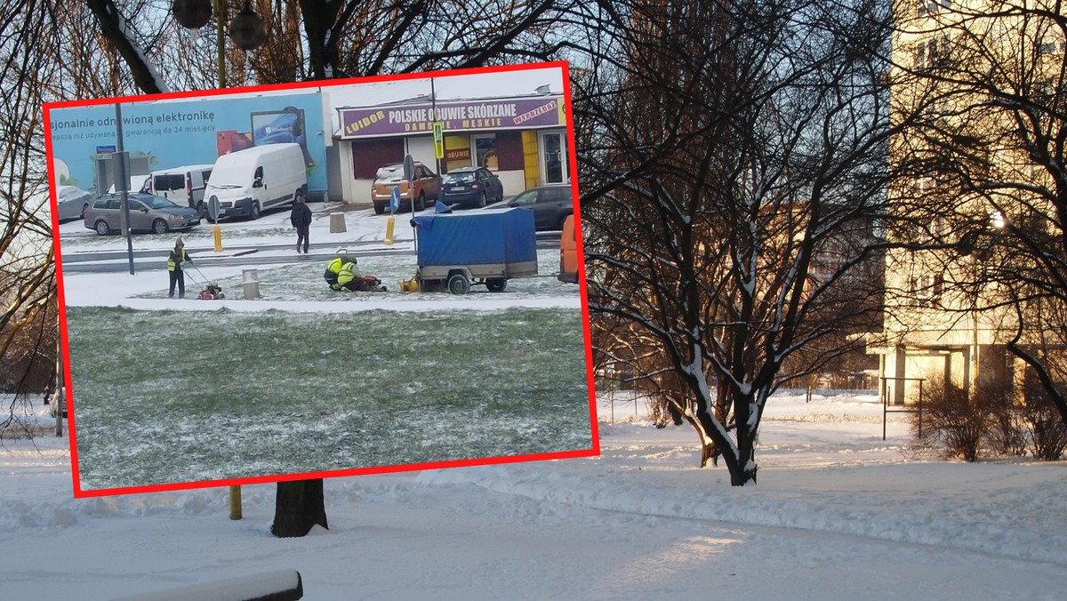 Warszawa. Zdjęcie z Ursynowa hitem. Znów kosili śnieg. Drogowcy zabrali głos