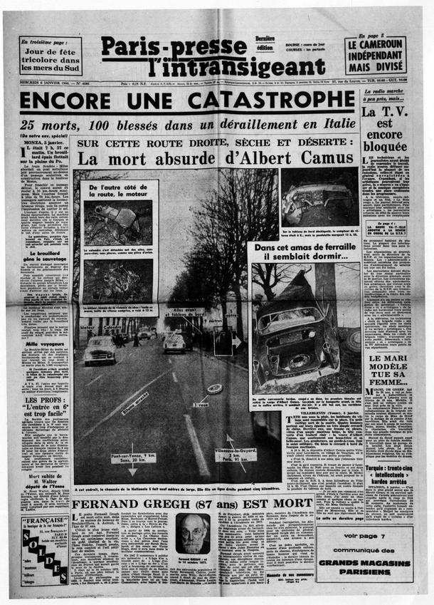 „Paris-Presse L’Intransigeant z 6 stycznia 1960 r. analizuje wypadek noblisty 