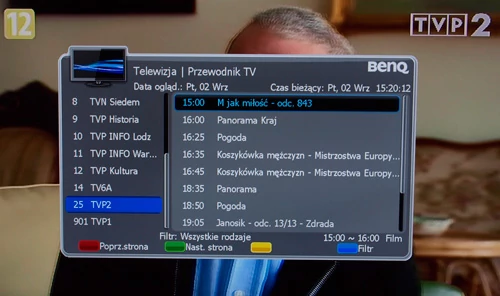 Bezwzględnie najgorsze EPG wśród testowanych monitorów ma Benq. Z bliska da się jeszcze coś zobaczyć, ale wystarczy odejść od monitora aby totalnie się zgubić