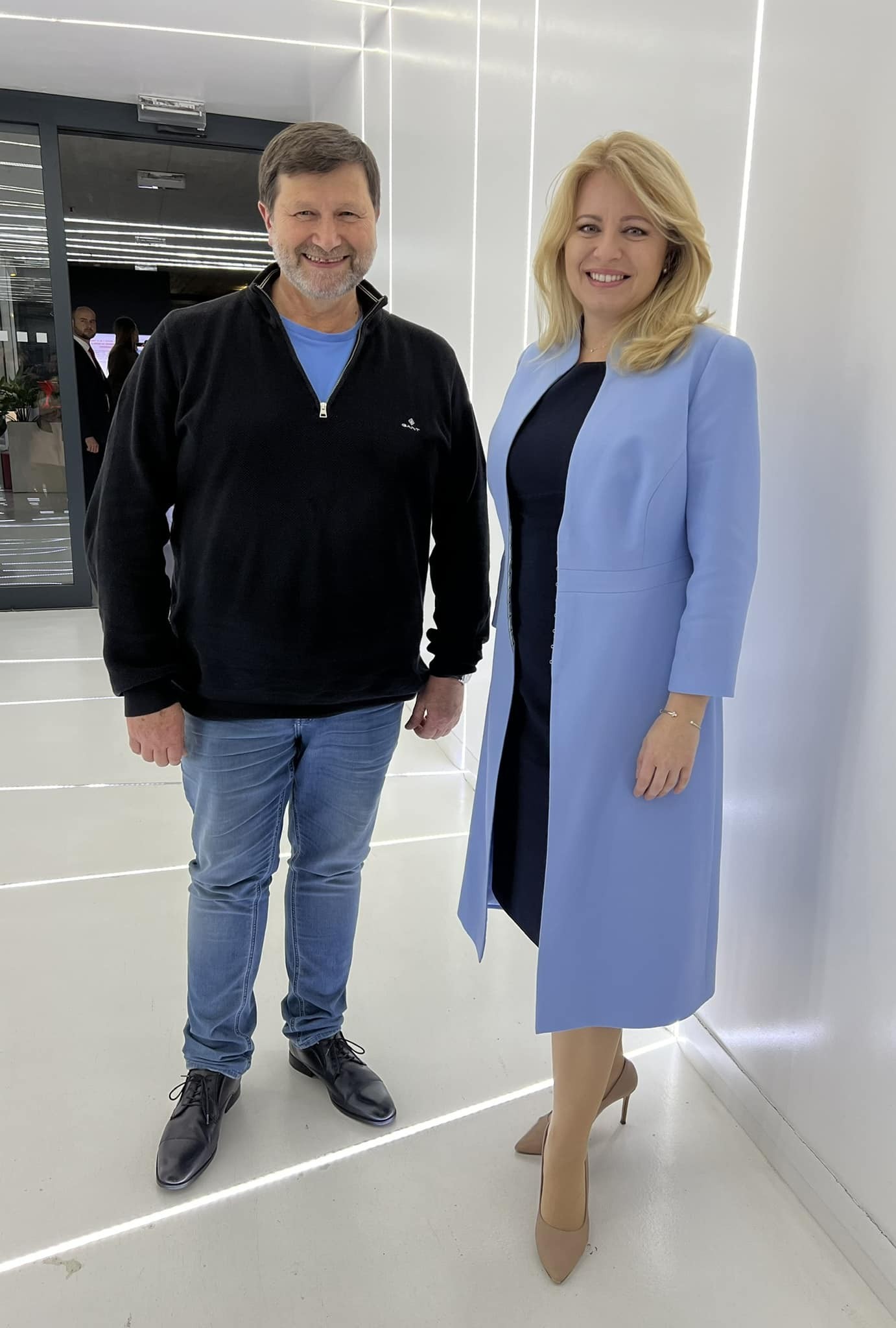 Český herec Jan Hrušínský a bývalá slovenská prezidentka Zuzana Čaputová.