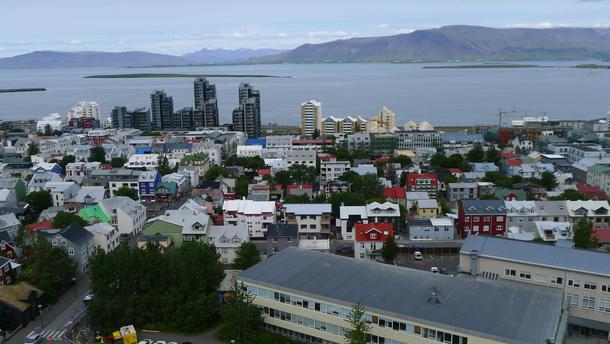 Reykjavík – widok na zatokę Faxaflói.