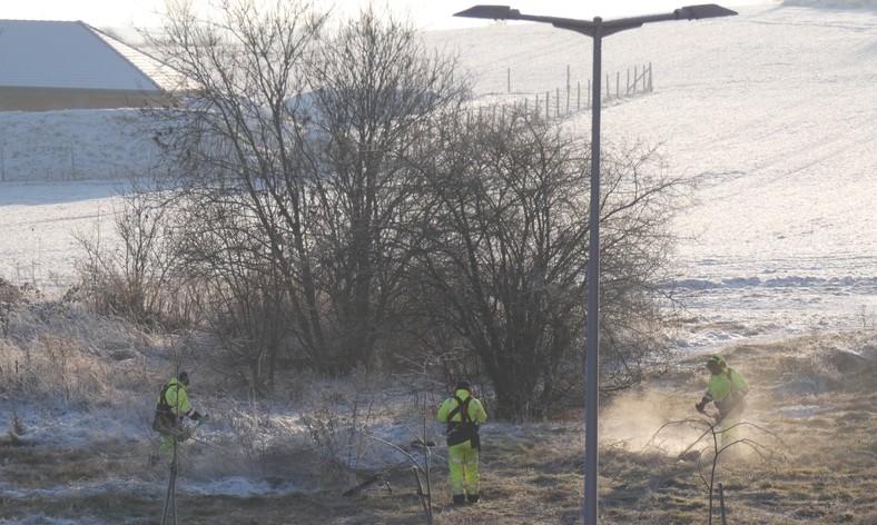 Koszenie śniegu w Głogowie