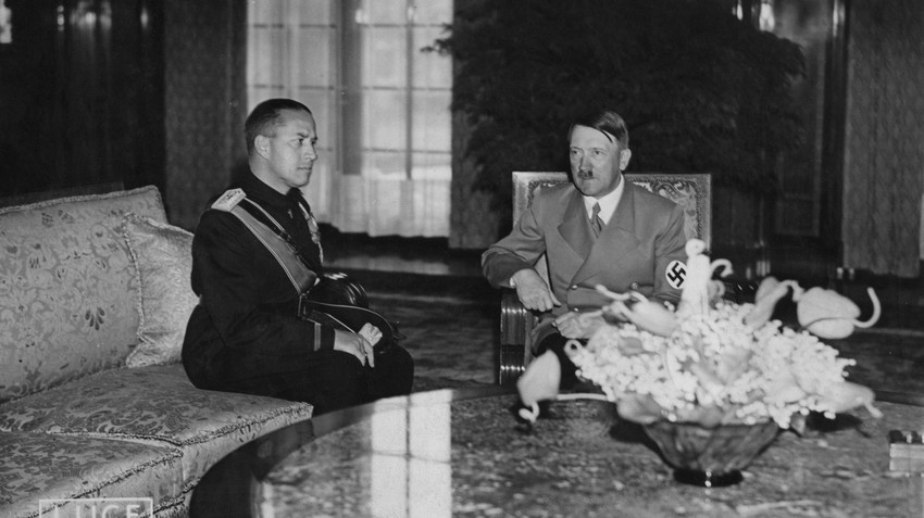 Ćano i Adolf Hitler posle potpisivanja nemačko-italijanskog sporazuma 1939. godine | Foto: Getty Images