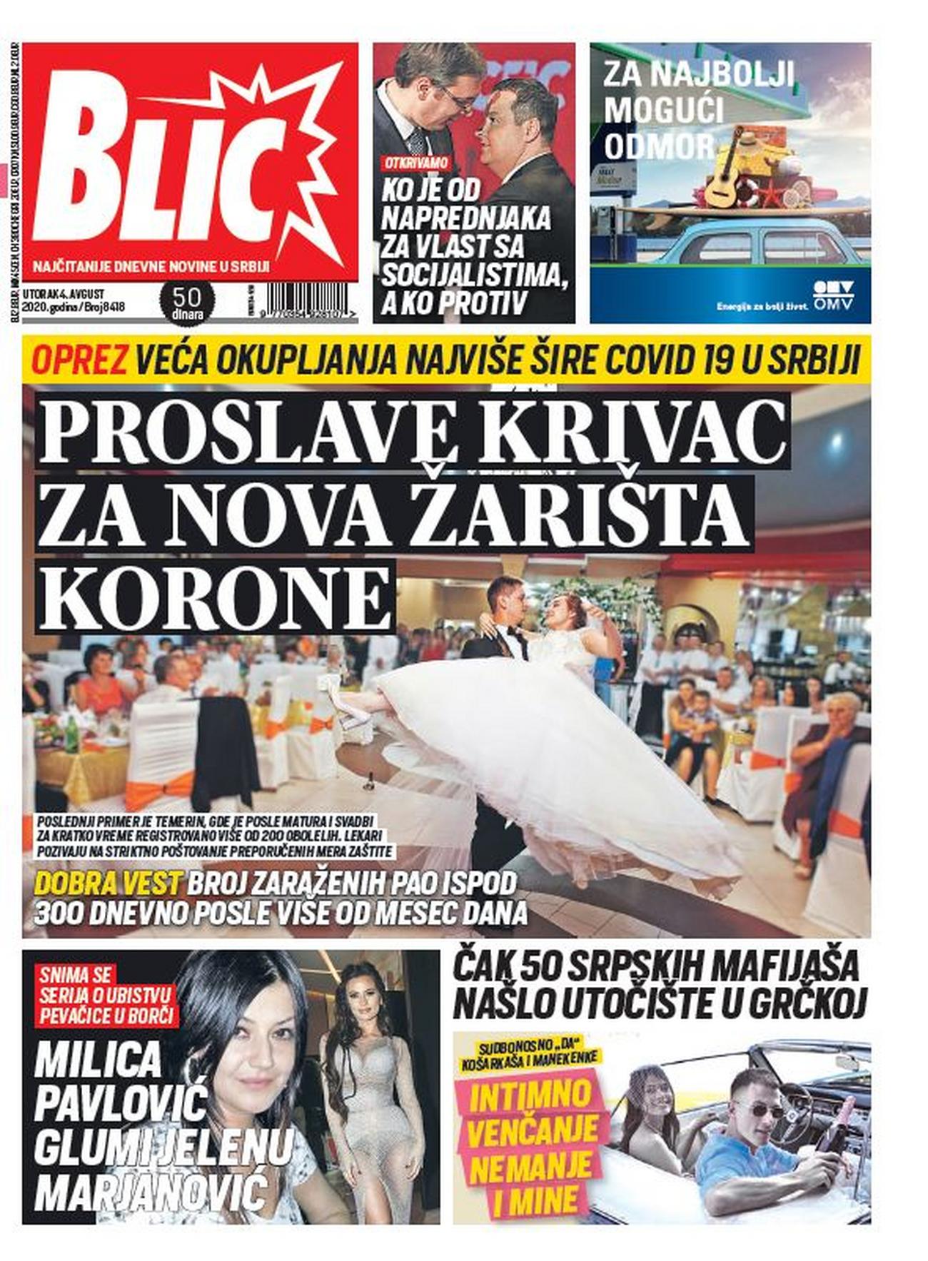 Čitajte novi "Blic" ODMAH! Žele li "naprednjaci" u koaliciju sa  "socijalistima"; U kojim zemljama srpski mafijaši TRAŽE UTOČIŠTE