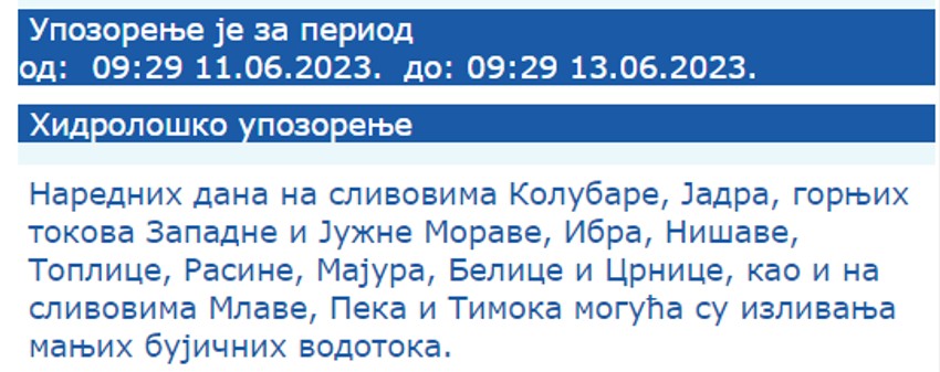 Upozorenje na bujice