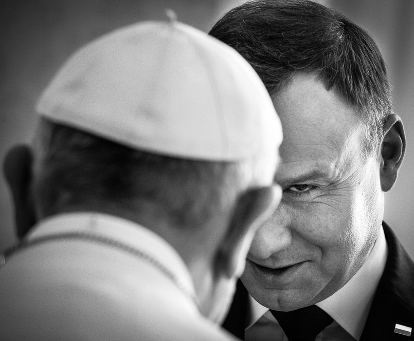 III miejsce w kategorii LUDZIE Watykan. Prezydent Andrzej Duda na audiencji u papieża Franciszka w Pałacu Apostolskim. 9 listopada 2015